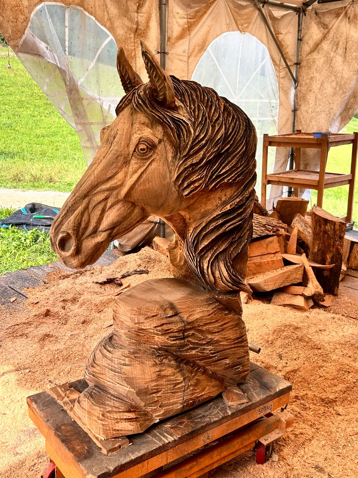 新作〜ホースヘッドと愛犬のベンチ〜